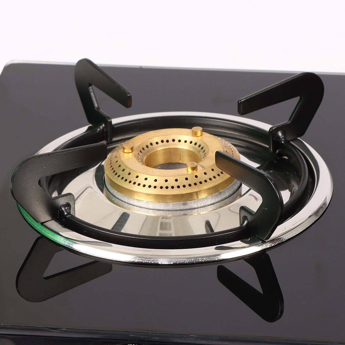 Glory 2 Burner Glass Cooktop, Stainless Steel Drip Tray, Black Toughened Glass with 2 Year Warranty, Manual Ignition Gas Stove