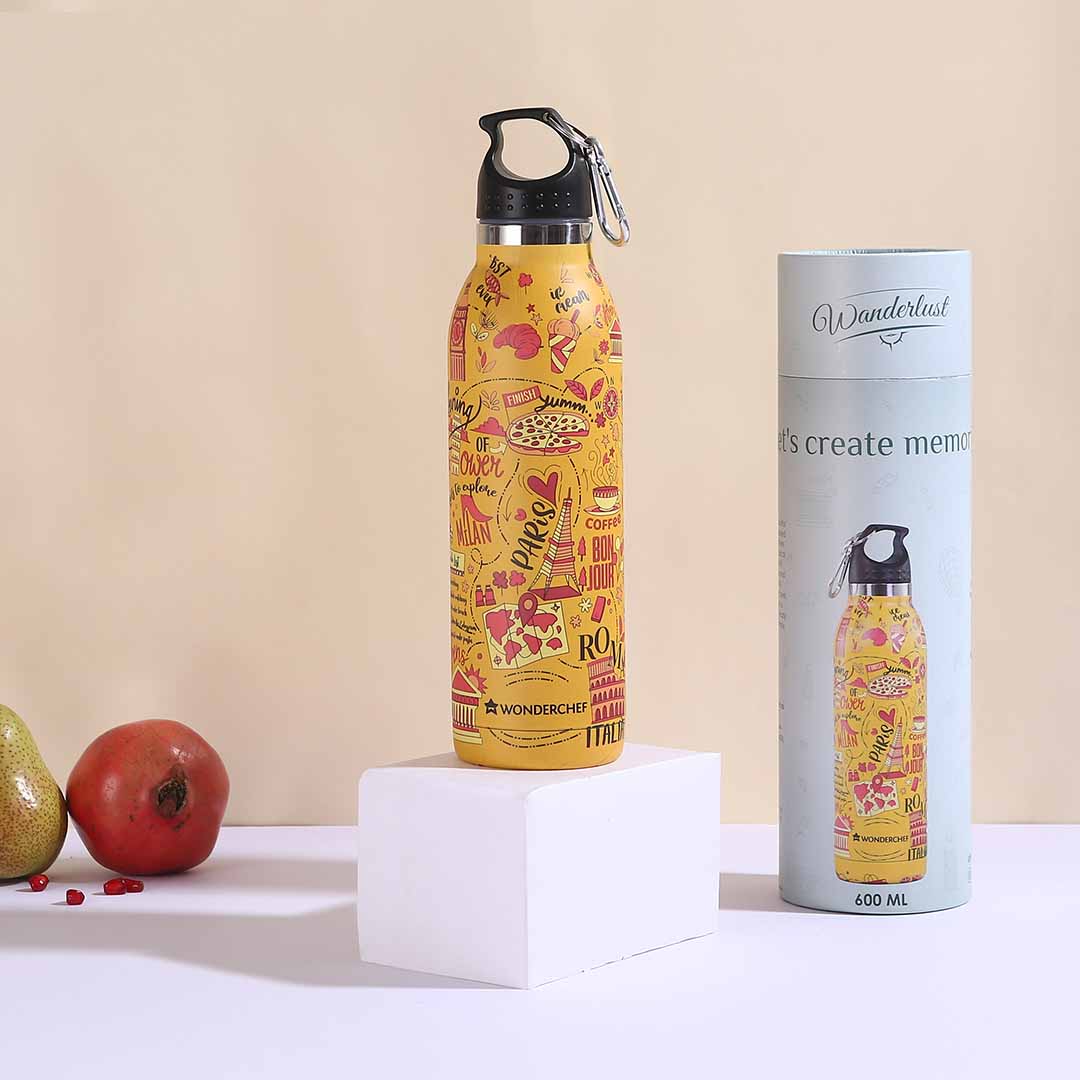 Wanderlust, 600ml, Double Wall Stainless Steel, Vacuum Insulated, Hot And Cold Flask, Your story