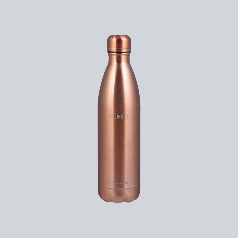 Aqua-Bot, 500ml, Double Wall Stainless Steel Vacuum Insulated Hot and Cold Flask, Spill & Leak Proof, Brown, 2 Years Warranty