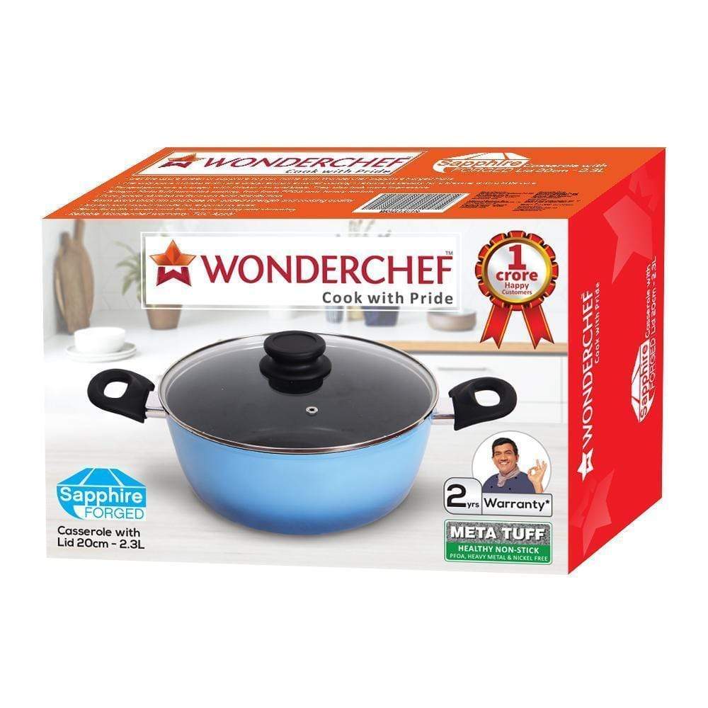 Wonderchef Cookware Wonderchef Sapphire Forged 20Cm Casserole With Lid