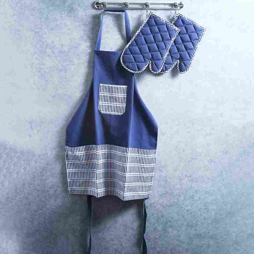 Como Oven Mittens - Blue (Set of 2)