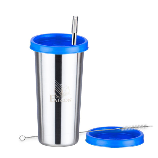 Pdd Falcon Steel Straw Glass 1 Pc Blue 520 ML