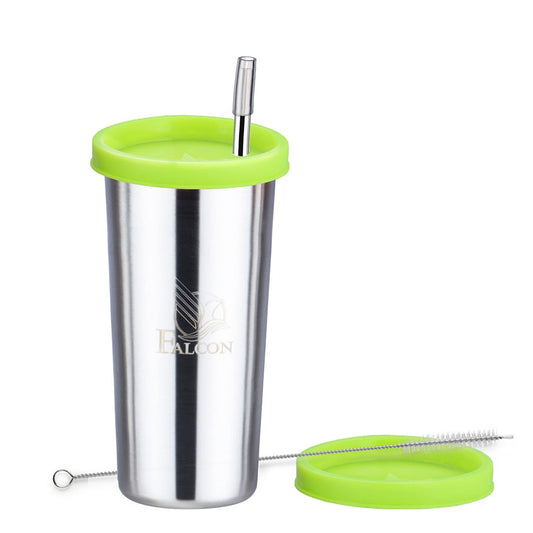 Pdd Falcon Steel Straw Glass 1 Pc Green 520 ML