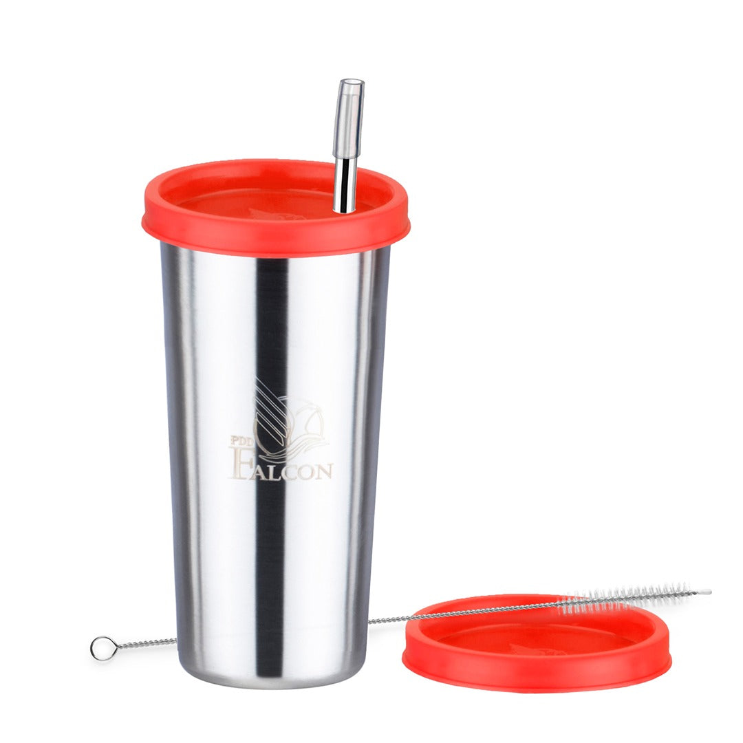 Pdd Falcon Steel Straw Glass 1 Pc Red 520 ML