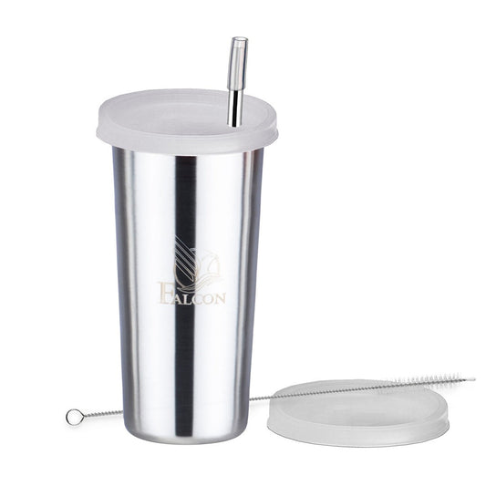 Pdd Falcon Steel Straw Glass 1 Pc Silver 370 ML