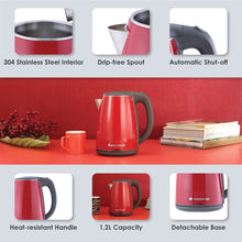 गैलरी व्यूवर में इमेज लोड करें, Electric Kettle Crimson Edge, 1.2 Litres, Stainless Steel Interior with Auto-shut Off, 2-level Safety, Cool Touch Plastic Exterior, 2 Years Warranty, 1500W, Red