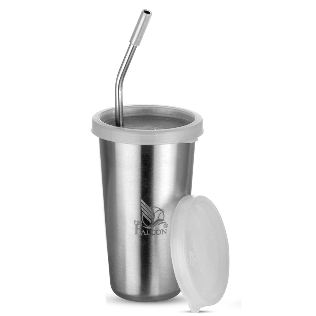 Pdd Falcon Steel Straw Glass 1 Pc White 520 ML