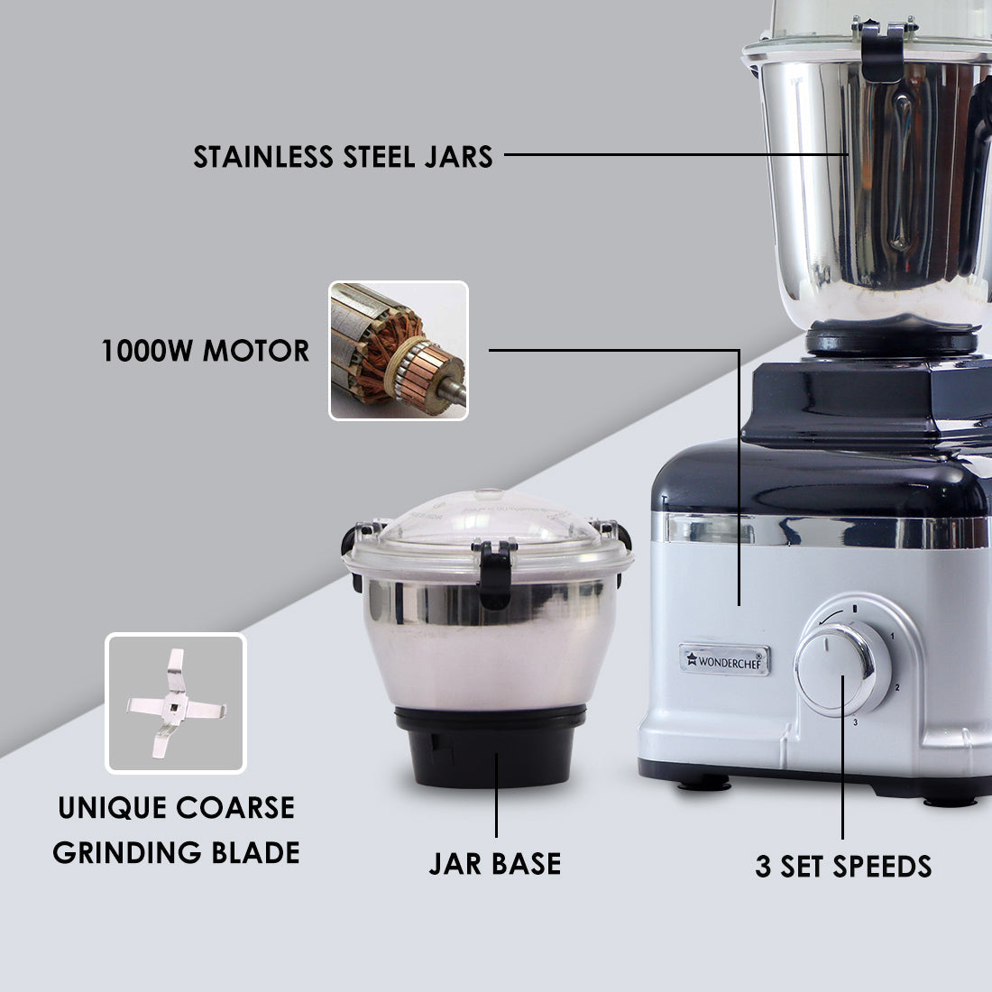 Sumo Silverado 1000 Watts Mixer Grinder