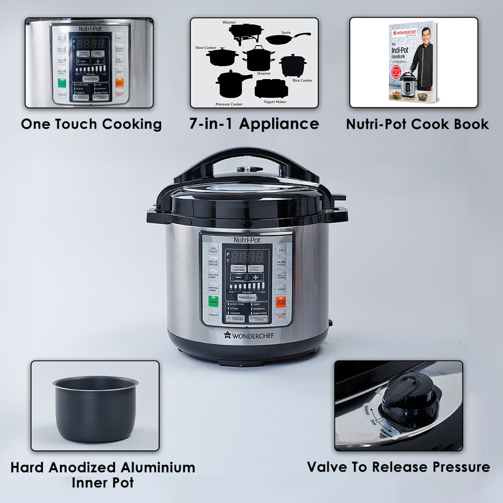 Nutri-Pot Electric Pressure Cooker with 7-in-1 Functions, 6L