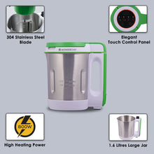 Load image into Gallery viewer, Soup Maker 1L, 800W, Green and Silver, Easy to use,