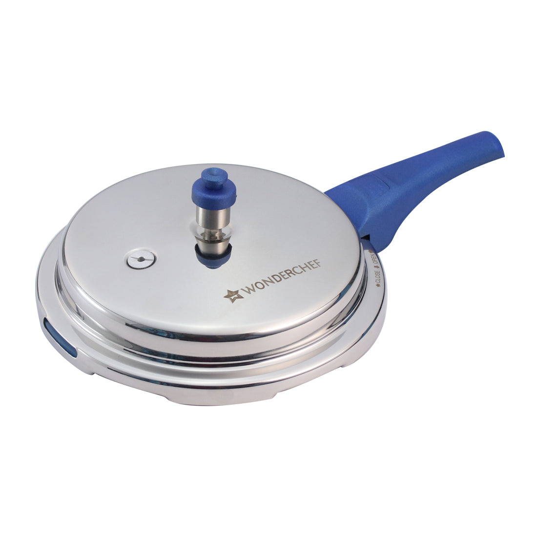 Nigella Induction Base Stainless Steel Pressure Cooker with Outer Lid Blue 1.5L