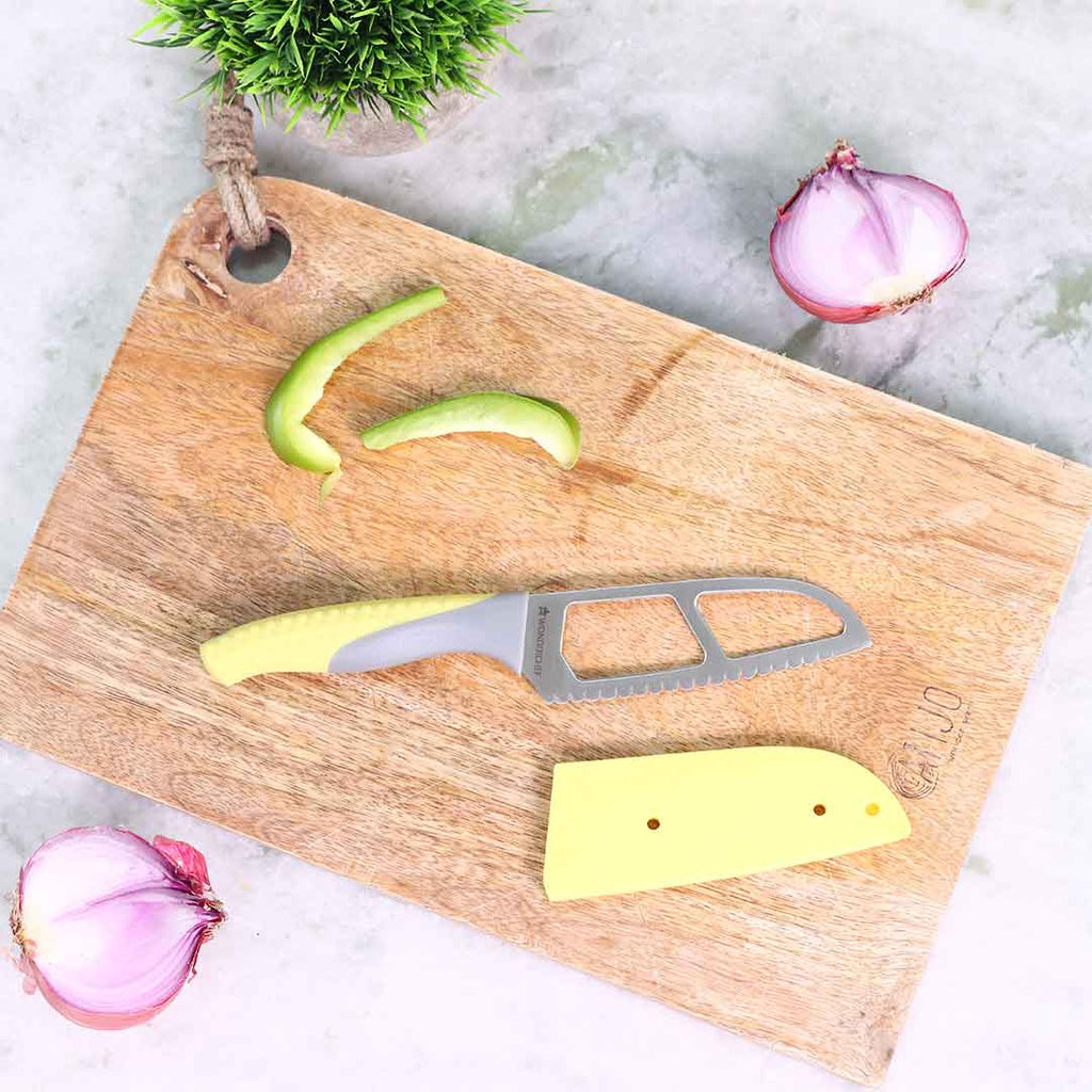 4" Easy Slice Knife (Yellow) and Classic String Vegetable Chopper