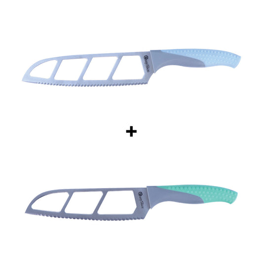 8" Easy Slice Knife (Blue) and 6" Easy Slice Knife (Green)