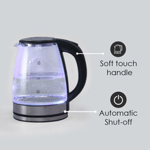 Load image into Gallery viewer, Azure Electric Glass Kettle, 1.8L, Borosilicate Glass Body, Stainless Steel Heating Plate, 1500W, 1 Year Warranty