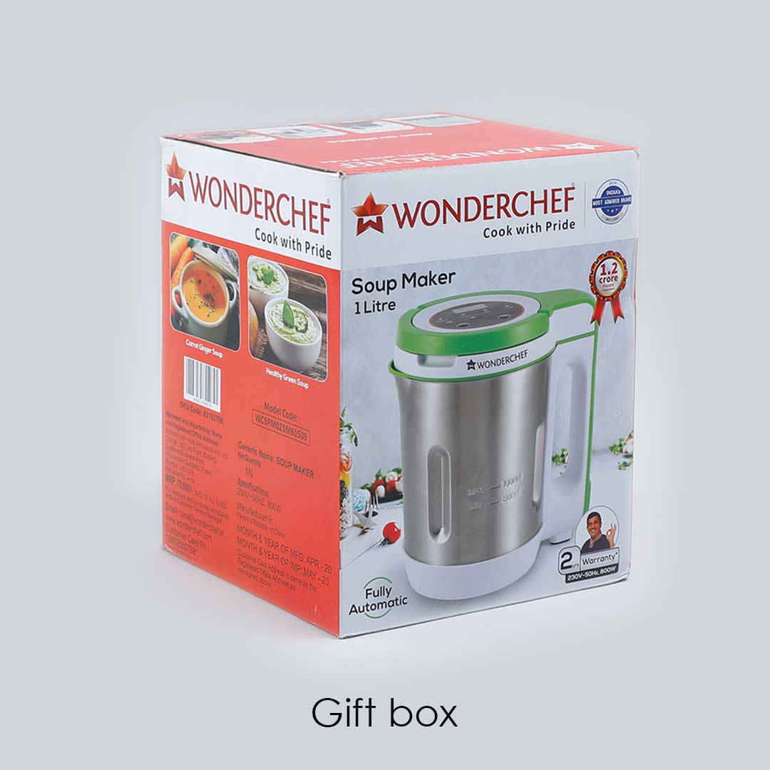 Soup Maker 1L, 800W, Green and Silver, Easy to use,