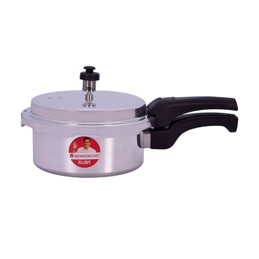 Ruby Induction Base Aluminium Pressure Cooker Combo with Outer Lid, 2, 3, 5L