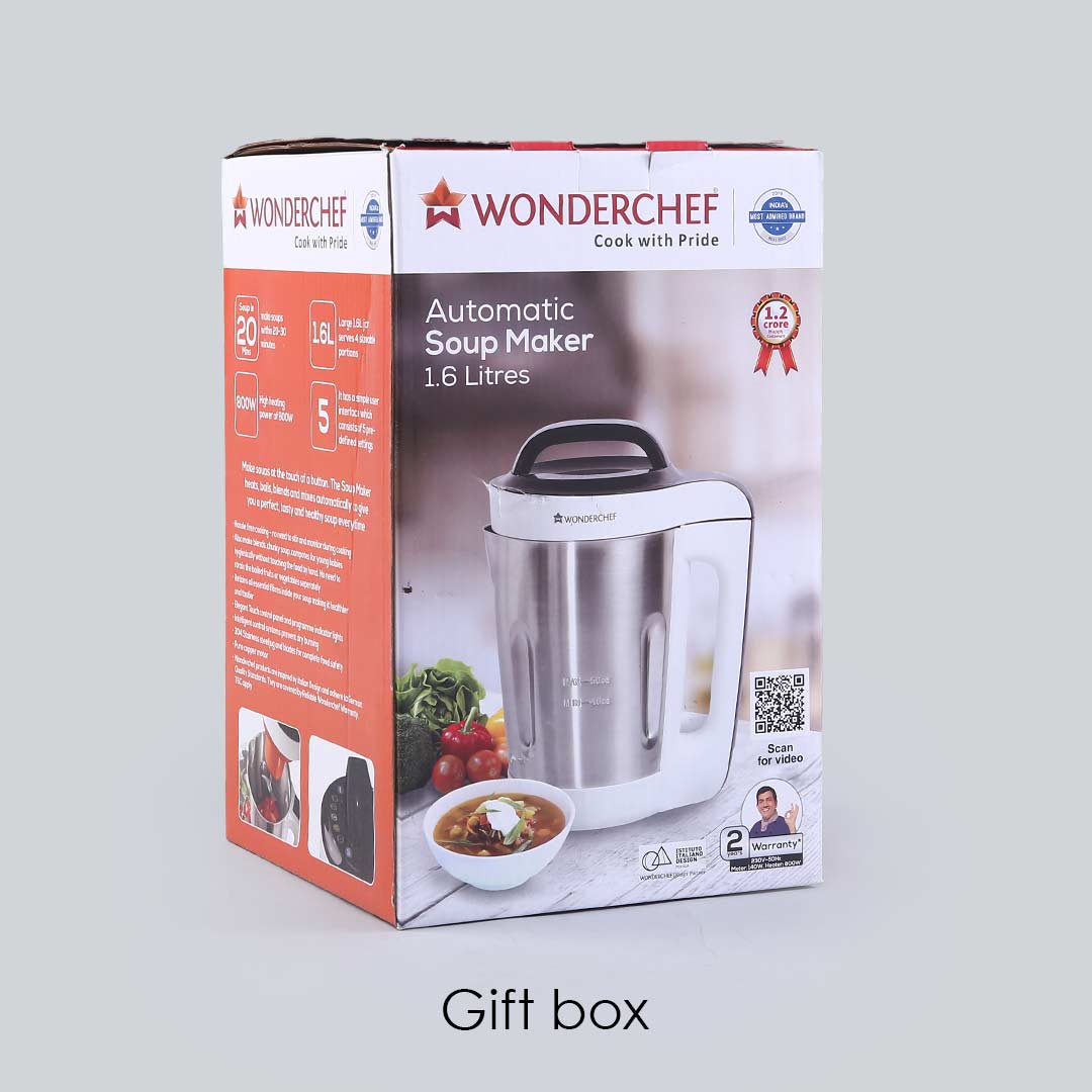 Automatic Soup Maker, 1.6L, 800W, White and Steel