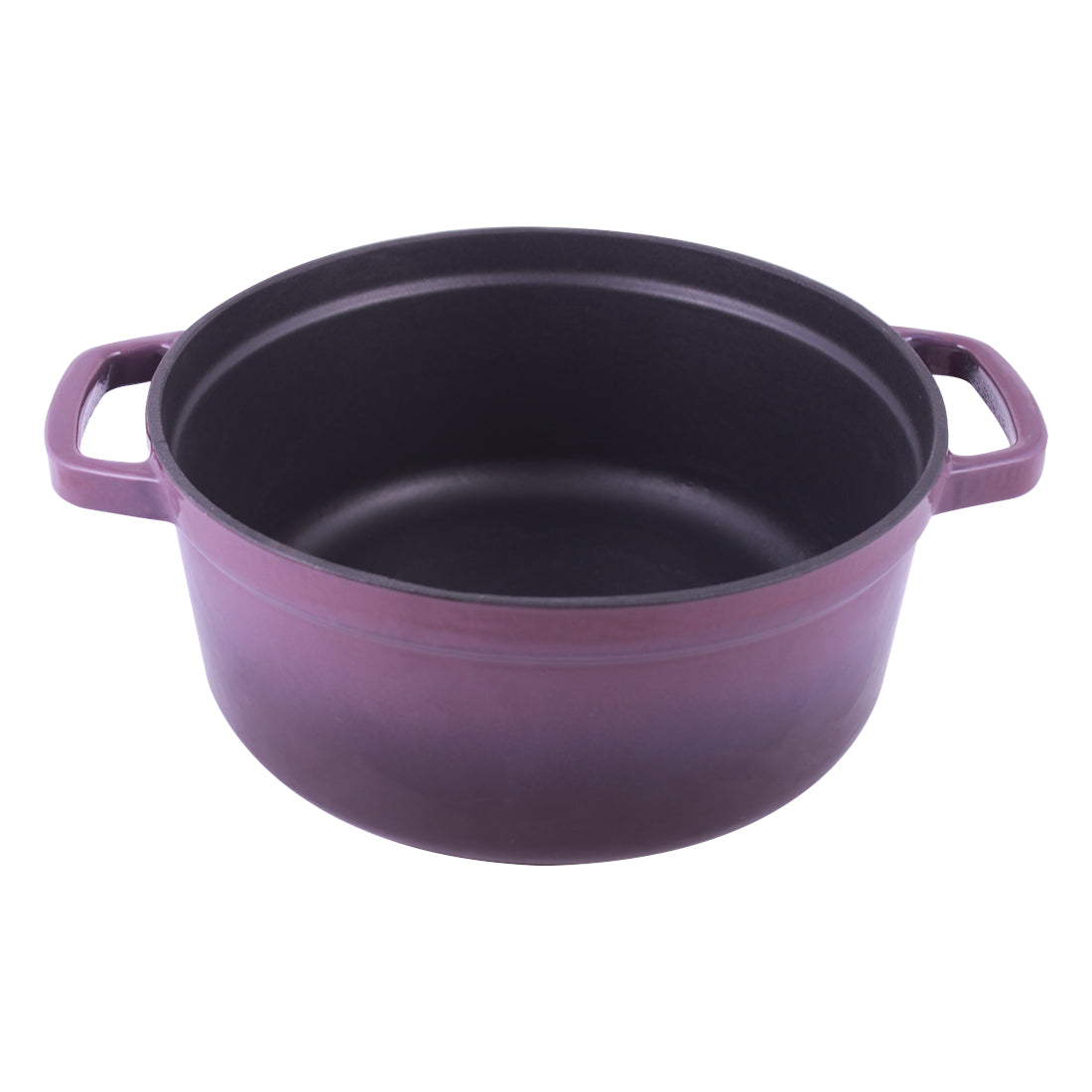 Ferro Cast-iron Casserole with Lid, Induction Friendly, Enamel Coating- 3.5mm, Purple, 5 Years Warranty