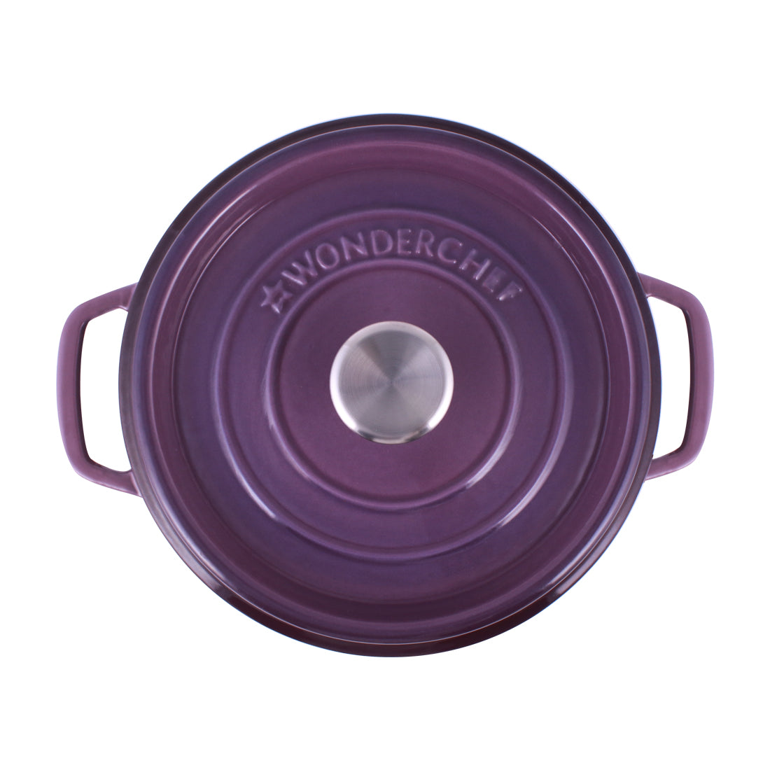 Ferro Cast-iron Casserole with Lid, Induction Friendly, Enamel Coating- 3.5mm, Purple, 5 Years Warranty