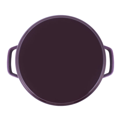 Ferro Cast-iron Casserole with Lid, Induction Friendly, Enamel Coating- 3.5mm, Purple, 5 Years Warranty