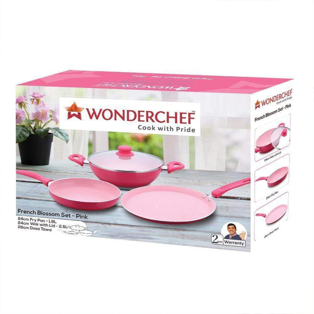 Wonderchef French Blossom 4Pc Set (Induction Base) - Wonderchef