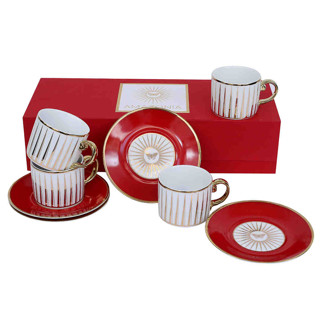 Hitkari Amazonia Cup and Saucer Set of 4.