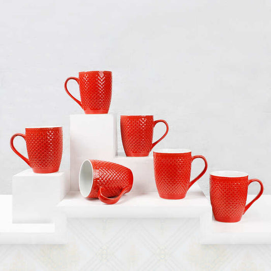 Earth Store Milk Mugs Red Check (Set of 6)