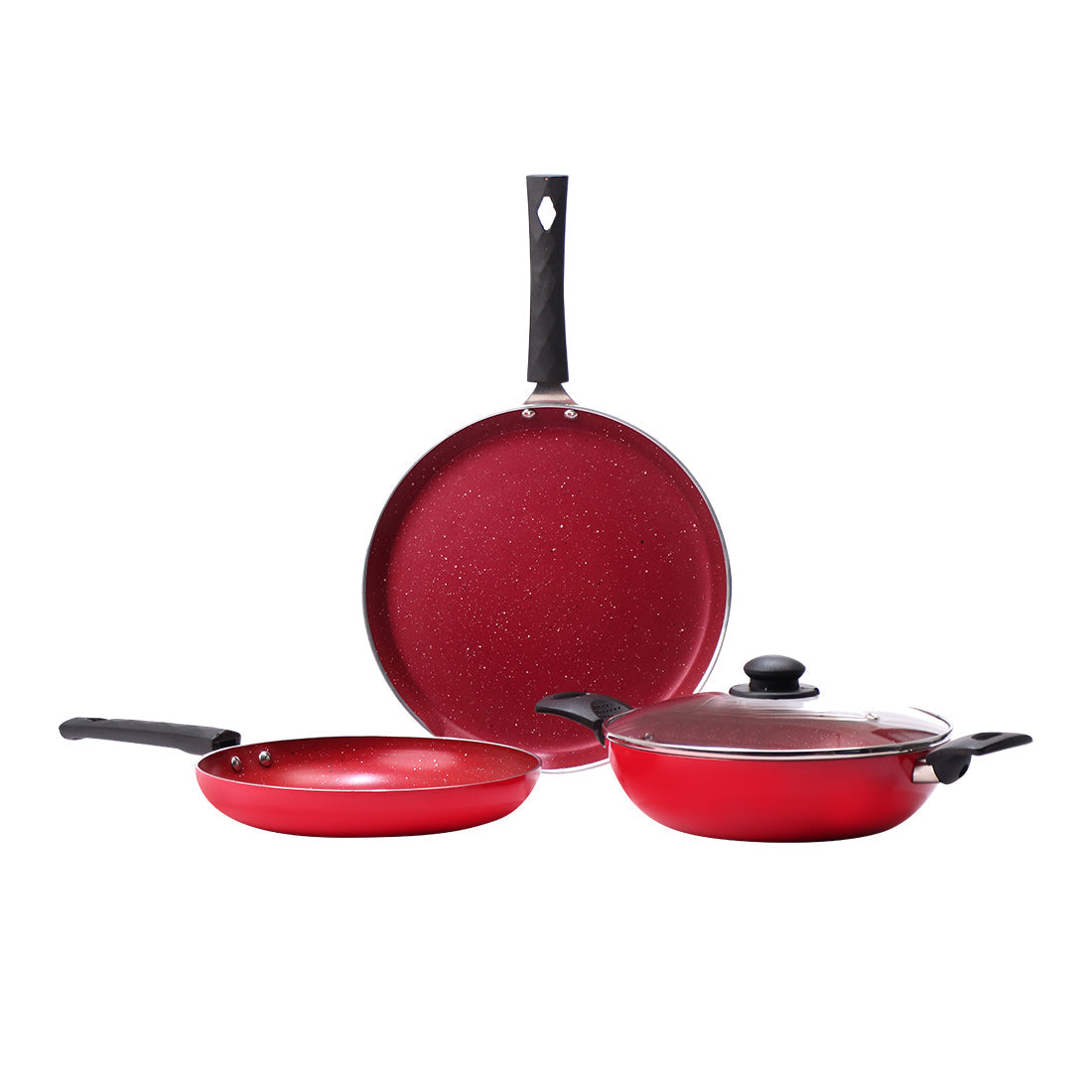 Valencia Non-stick Cookware Set - Red