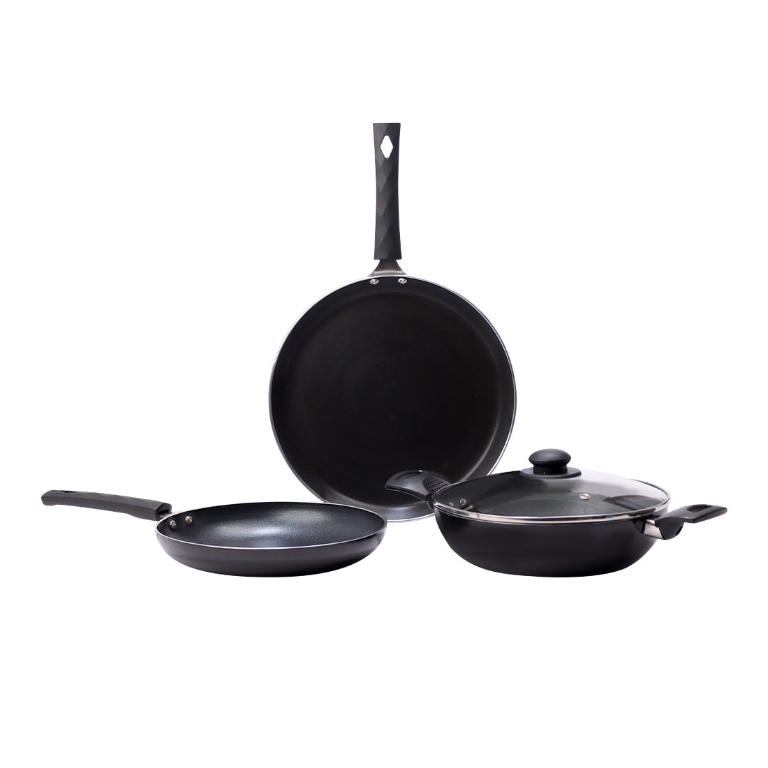 Valencia Non-stick Cookware Set - Black