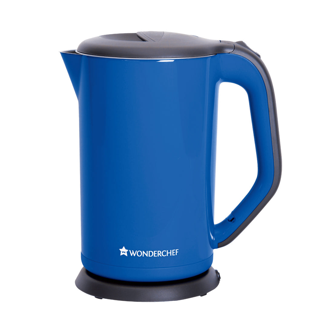 Luxe Automatic Electric Kettle, 1.7 Litres, Cool-Touch Plastic Exterior, Stainless Steel Interior, Wide Mouth, 1800W, 1 Year Warranty, Blue