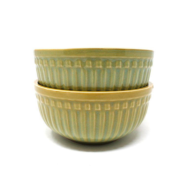 Earth Store Studio Pottery Green Bowl Set (Set of 2)