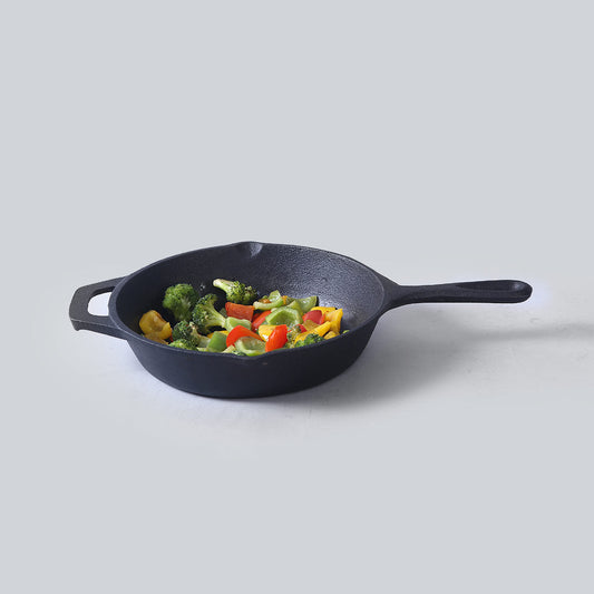 Forza Cast-Iron Fry Pan, Pre-Seasoned Cookware, Induction Friendly, 20cm, 3.8mm