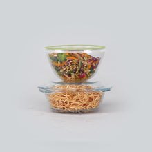 Load image into Gallery viewer, Victoria Borosilicate Glass 1 Casserole 1050ml + 1 Mixing Bowl 1000ml With Lids -  Set Of 2 Pcs