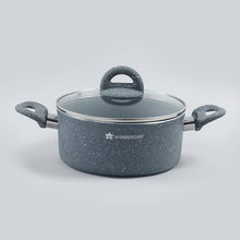 गैलरी व्यूवर में इमेज लोड करें, Granite Non-stick Casserole, Induction bottom, Soft-touch handles, Virgin grade aluminium, PFOA/Heavy metals free, 3.5mm, 2 years warranty, Grey - Wonderchef