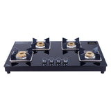 Octavia Auto 4 Burner, Ergonomic knobs, 8 mm thick toughened glass, 2 Years warranty