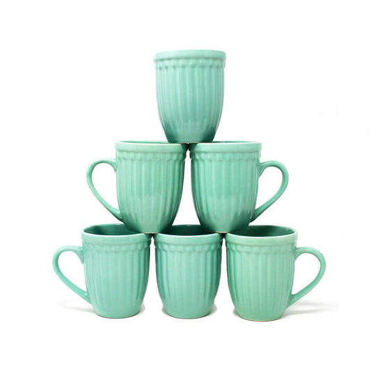 Earth Store Glam Matte Sea Green Mugs (Set of 6)