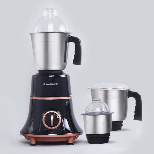 Glory Mixer Grinder, 600 W With 3 Stainless Steel Jars And Anti-Rust Stainless Steel Blades, Ergonomic Handles, 5 Years Warranty on Motor