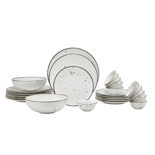 Hitkari White Sparkle 27 PC Dinner Set