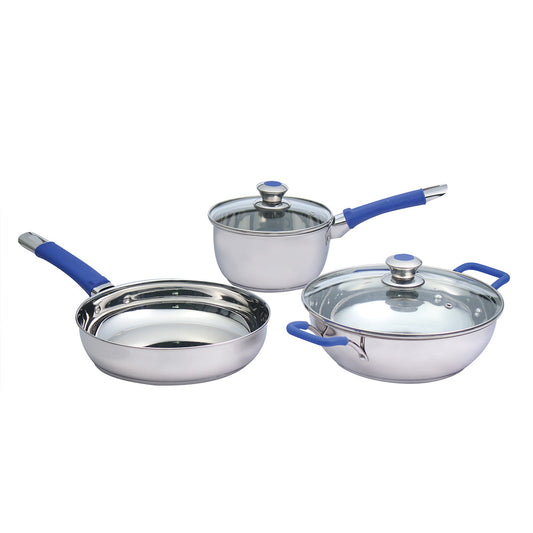 Stanton Stainless Steel Cookware Set, 5Pc, Blue