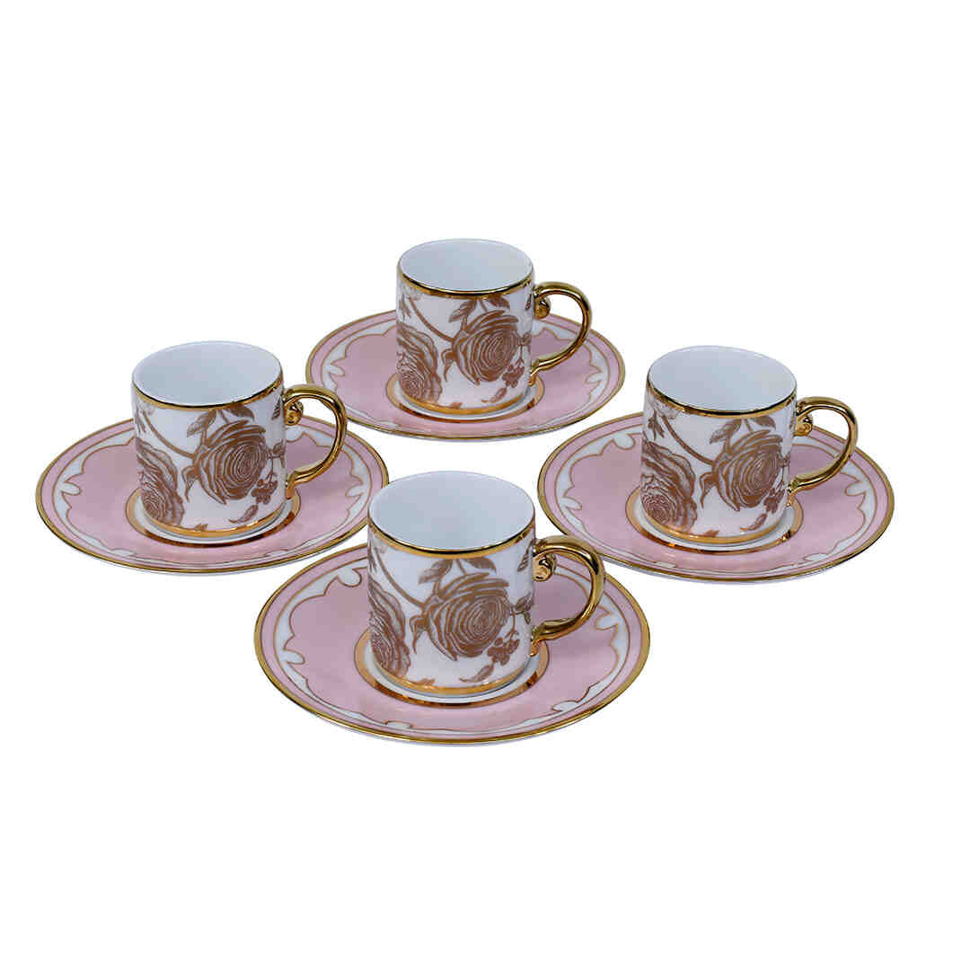 Hitkari Mimosa Demittase Cup and Saucer Set of 4