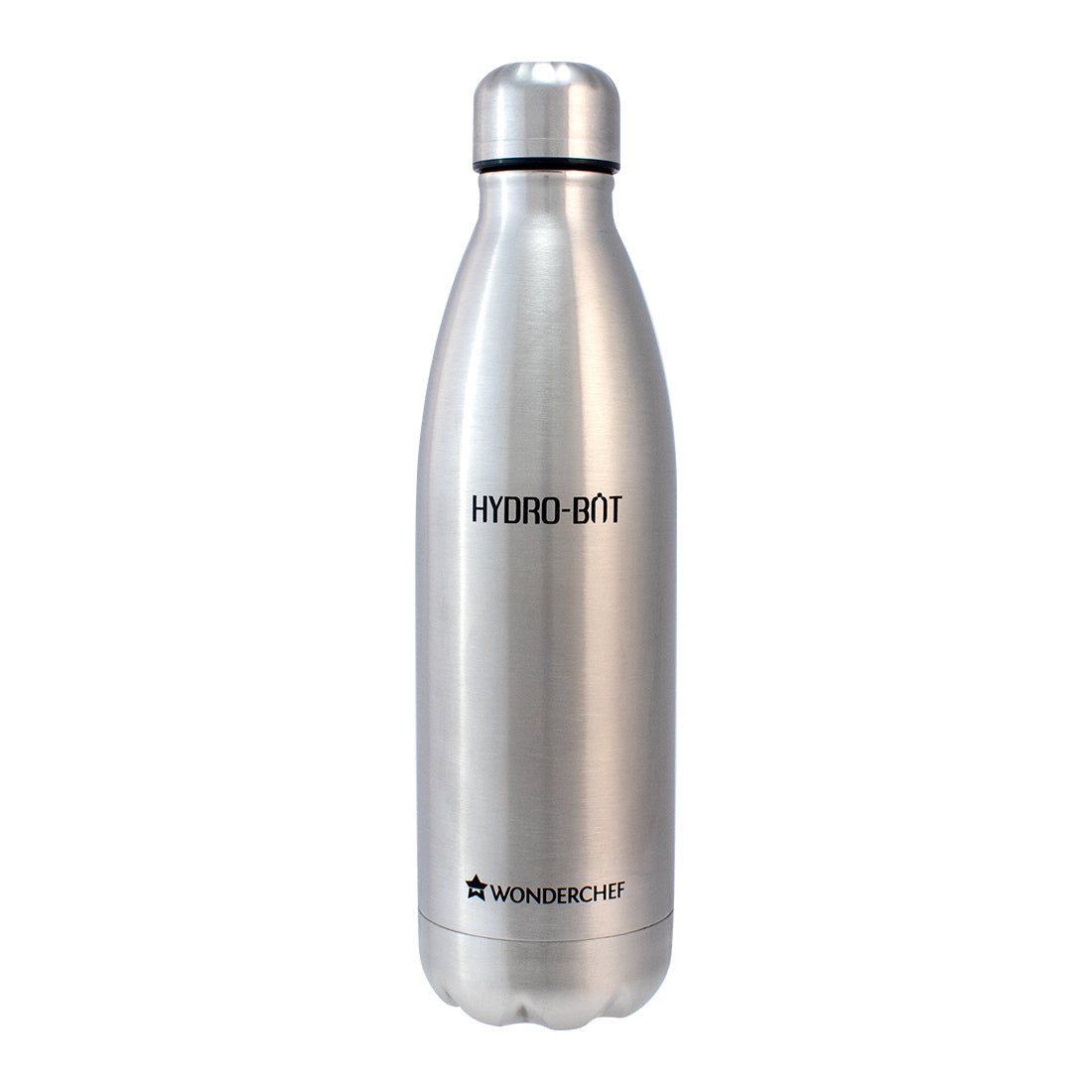 Hydro-Bot, 500ml, Stainless Steel Single Wall Water Bottle, Light Weight, Spill and Leak Proof, Silver, 2 Years Warranty