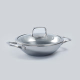 Stanton Stainless Steel Non-stick Kadhai With Lid- 28cm, 3.4L, 2.5mm