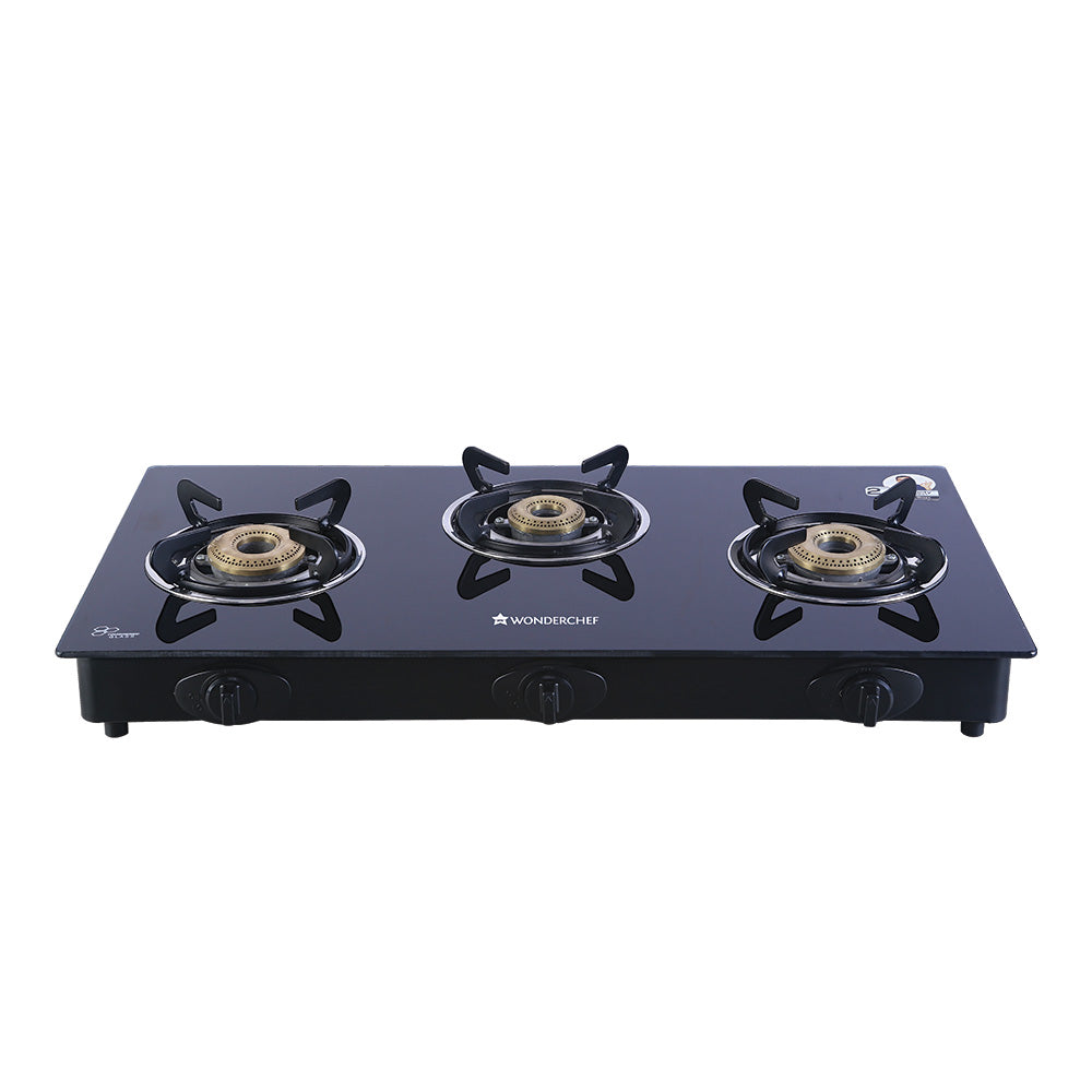 Ultima Plus 3 Burner Auto Cooktop, 6 mm Thick Toughened Glass, 2 Years Warranty