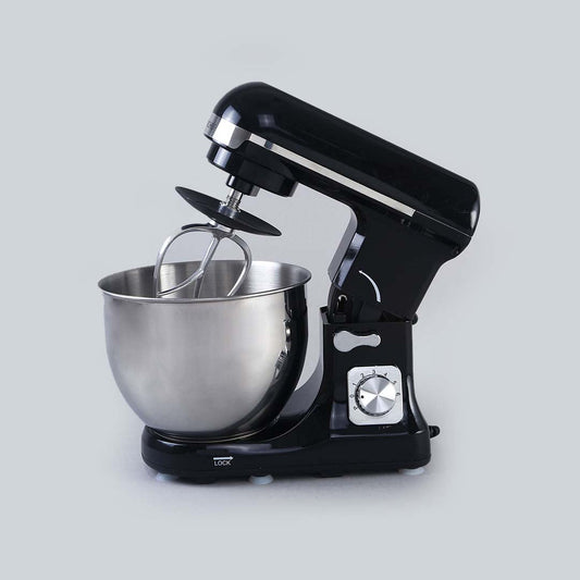 Die-cast Metal Stand Mixer & Beater, 3 Attachments, 6 Speed Setting, 5L Bowl, 1000W – Black