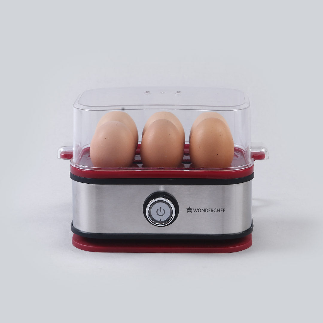 Egg Boiler Crimson Edge With 6 Egg Poacher, 400W, Auto Switch Off, Alarm Function, 2 Years Warranty