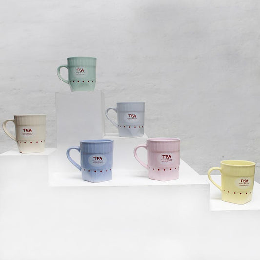 Earth Store Pastel Hexa Tea Cups (Set of 6)