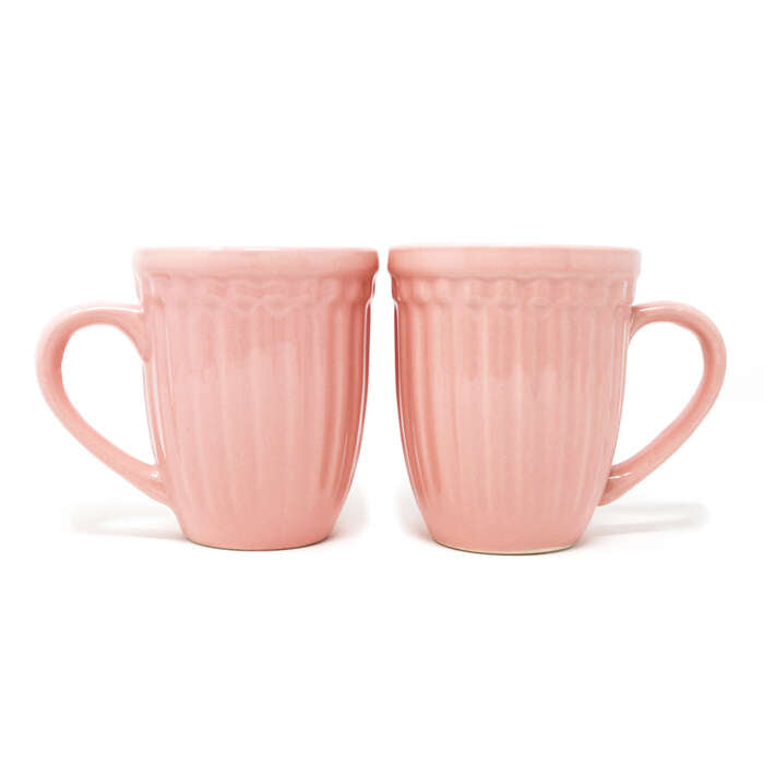 Earth Store Glam Matte Pink Mug  (Set of 2)