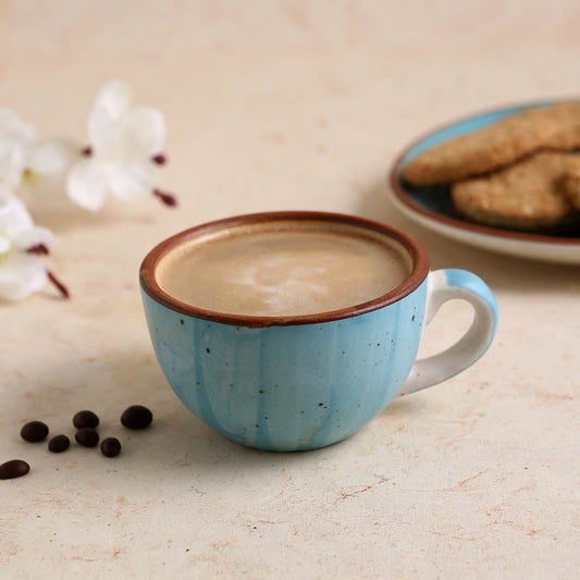 Teramo Stoneware Coffee Cup - Blue