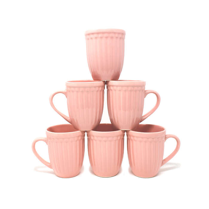 Earth Store Glam Matte Pink Mugs (Set of 6)