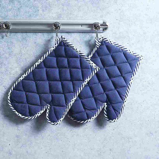 Como Oven Mittens - Blue (Set of 2)